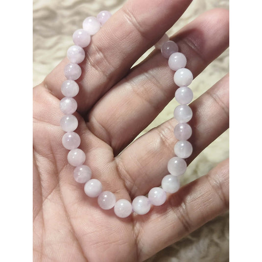 Light Purple Chalcedony Beads Bracelet for Women