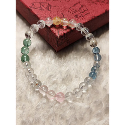 CHEFFY Rainbow Fluorite Bracelet Crystals Gemstones
