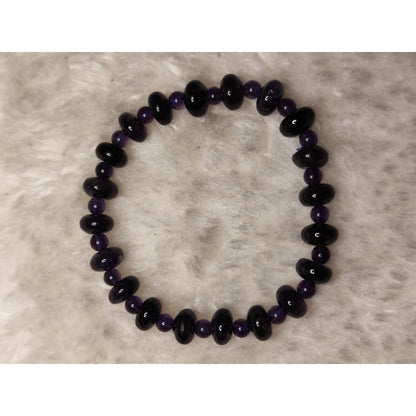 CHEFFY Natural Dark Amethyst Bracelet  Authentic Crystal Gemstone