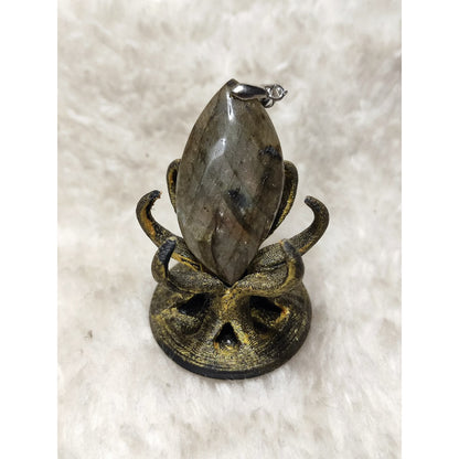 CHEFFY Natural Labradorite Leaf Pendant