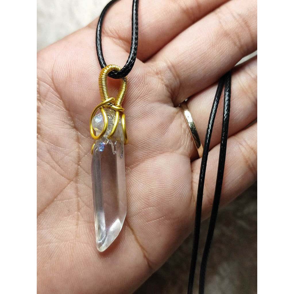 CHEFFY Angel Aura Quartz Wire Wrap Pendant