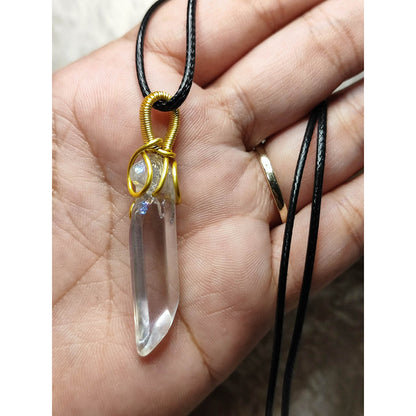 CHEFFY Angel Aura Quartz Wire Wrap Pendant