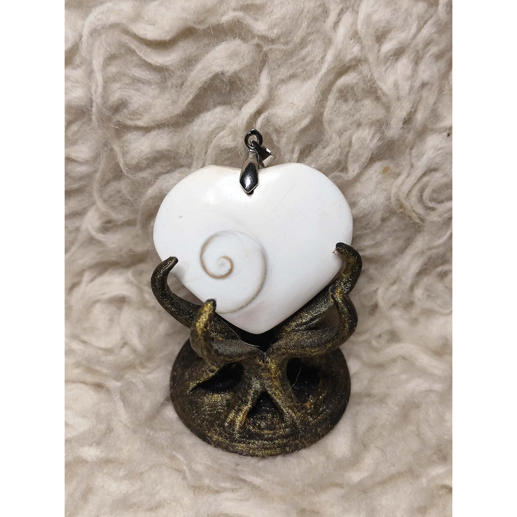 CHEFFY | Genuine Shiva Eye Shell Heart Pendant | Natural Sea Shell Talisman Necklace Charm with Bail