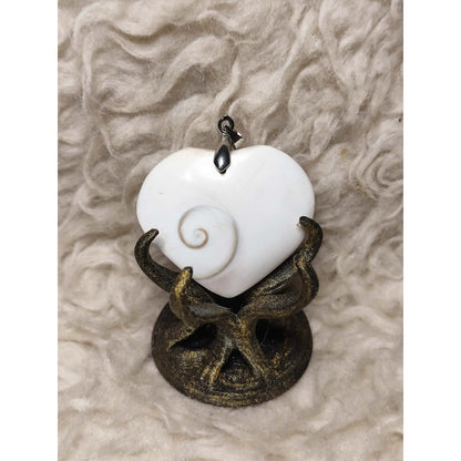 CHEFFY | Genuine Shiva Eye Shell Heart Pendant | Natural Sea Shell Talisman Necklace Charm with Bail