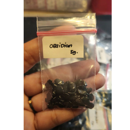 CHEFFY Obsidian Gravel Crystals Gemstones SOLD PER PACK ( 5grms )