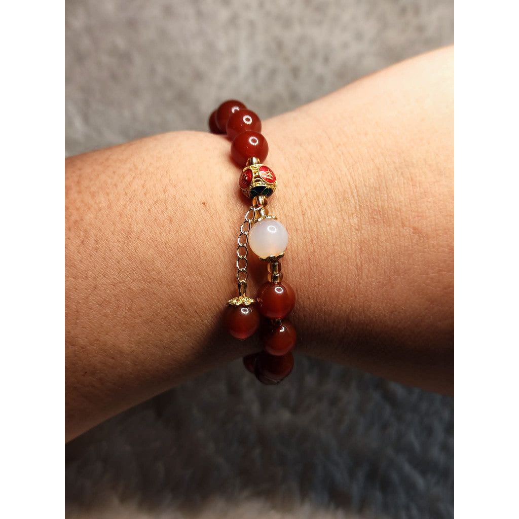 CHEFFY Red Agate Bracelet Gemstone Crystals