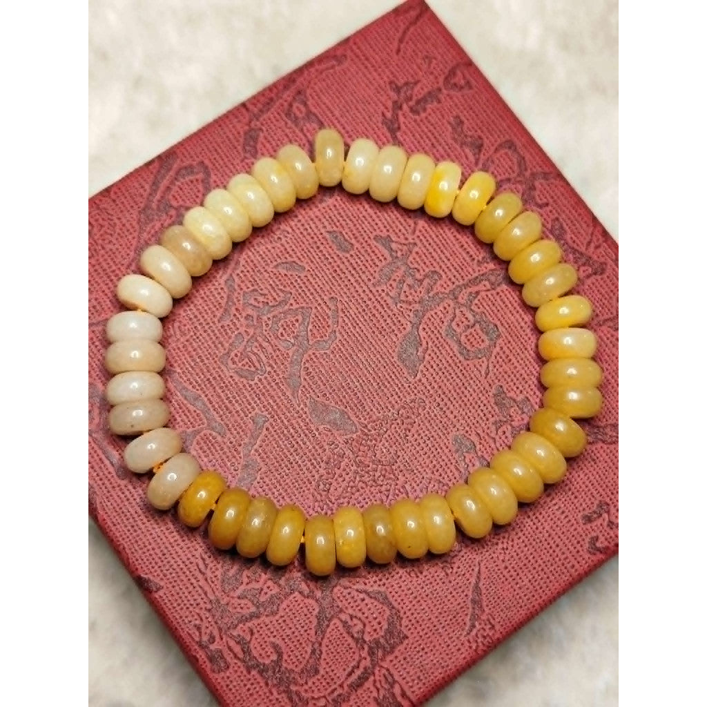 CHEFFY Yellow Agate Bracelet Gemstone Crystals (7mm)