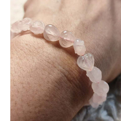 CHEFFY Rose Quartz Floral Bracelet ( 6mm )