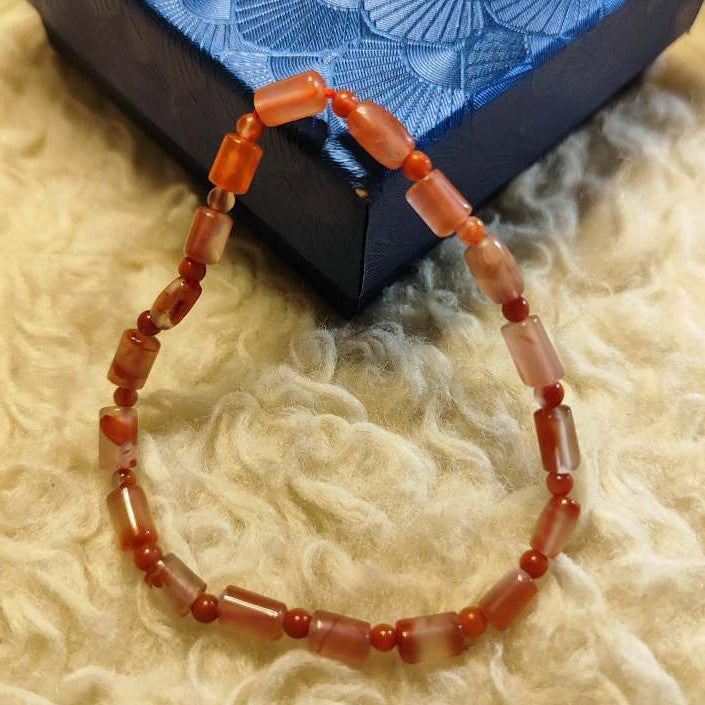 CHEFFY South Red Agate Bracelet Gemstone Crystals (3mm)