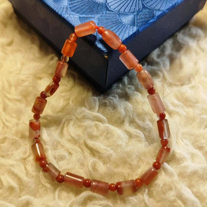 CHEFFY South Red Agate Bracelet Gemstone Crystals (3mm)