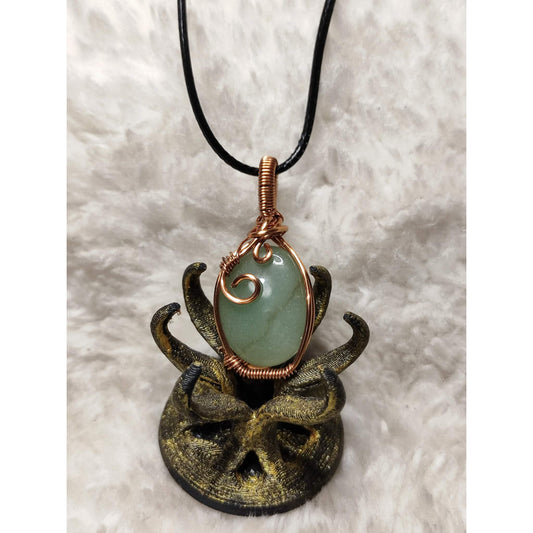 CHEFFY Aventurine Wire Wrap Pendant