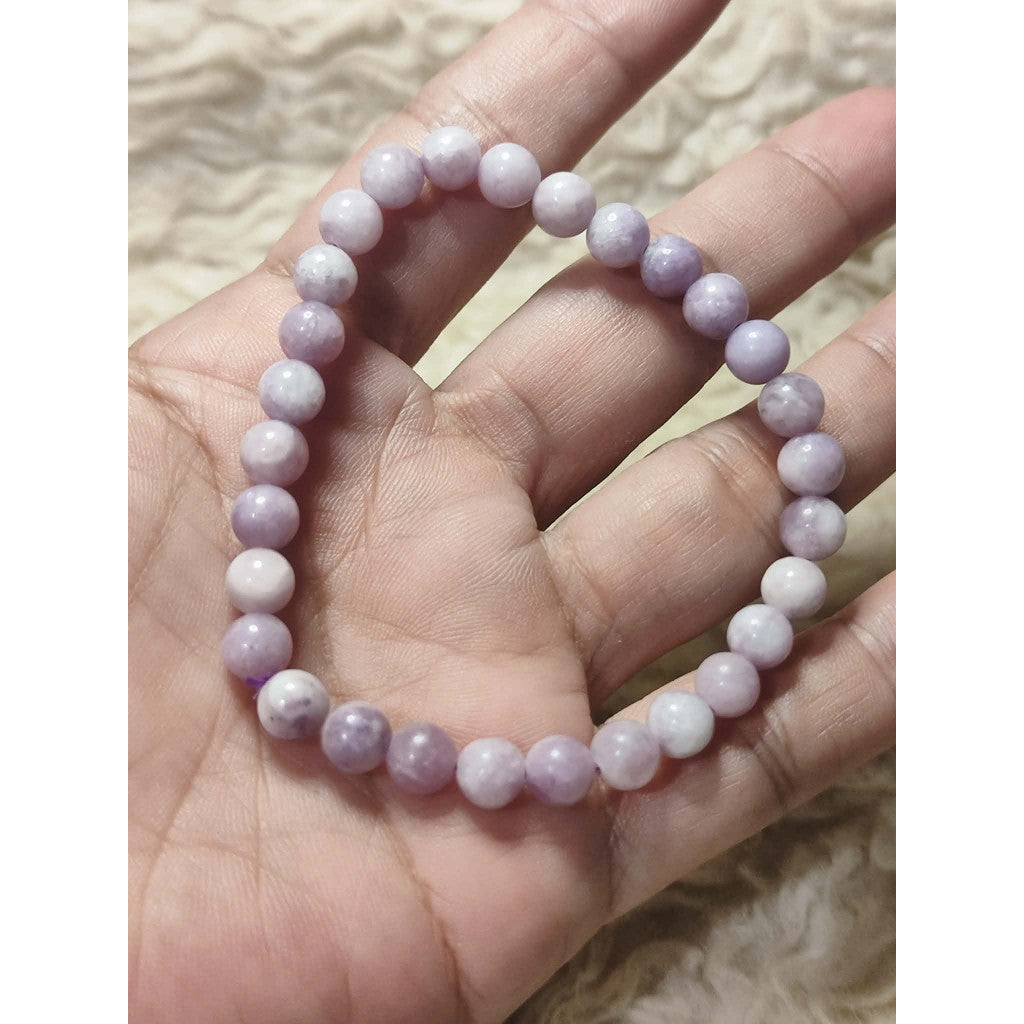 CHEFFY Natural Lavender Kunzite Crystal Bracelet