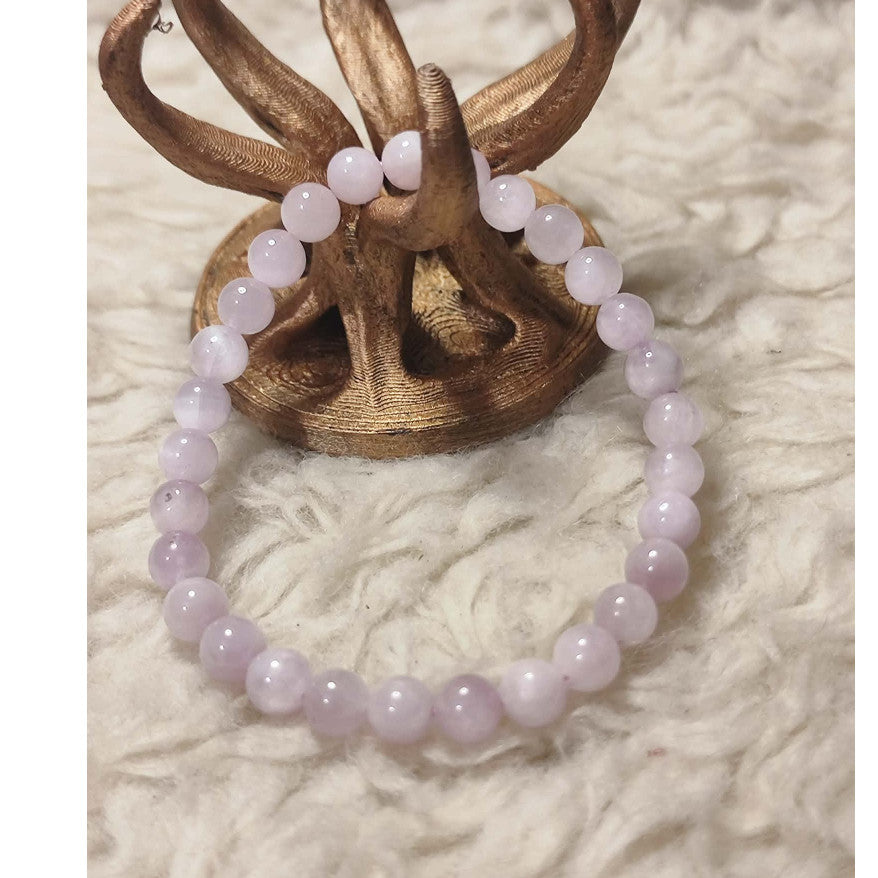 Light Purple Chalcedony Beads Bracelet for Women