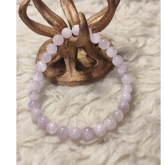 Light Purple Chalcedony Beads Bracelet for Women