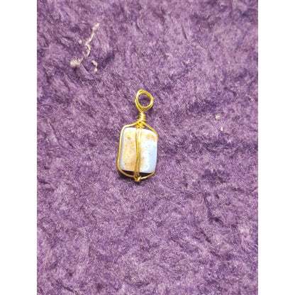 CHEFFY Wire Wrapped Blue LaceTumbled  Pendant Crystal Gemstone