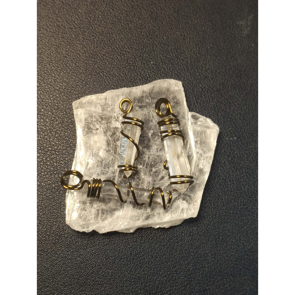 CHEFFY Wire Wrapped  Clear Quartz  Pendant Crystal  Raw (Random Pick ) Gemstone
