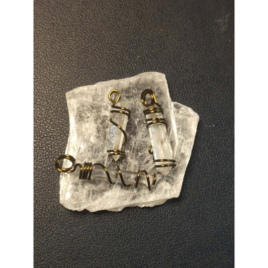 CHEFFY Wire Wrapped  Clear Quartz  Pendant Crystal  Raw (Random Pick ) Gemstone