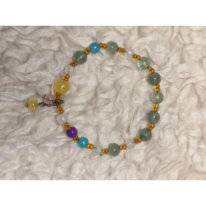 CHEFFY Rainbow Fluorite Crystal Bracelet 5mm | Natural Gemstone #1