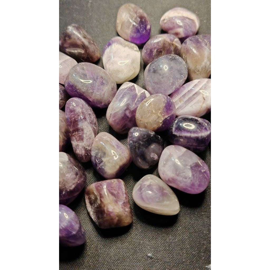 CHEFFY Amethyst Tumbled Crystals Gemstones ( med )