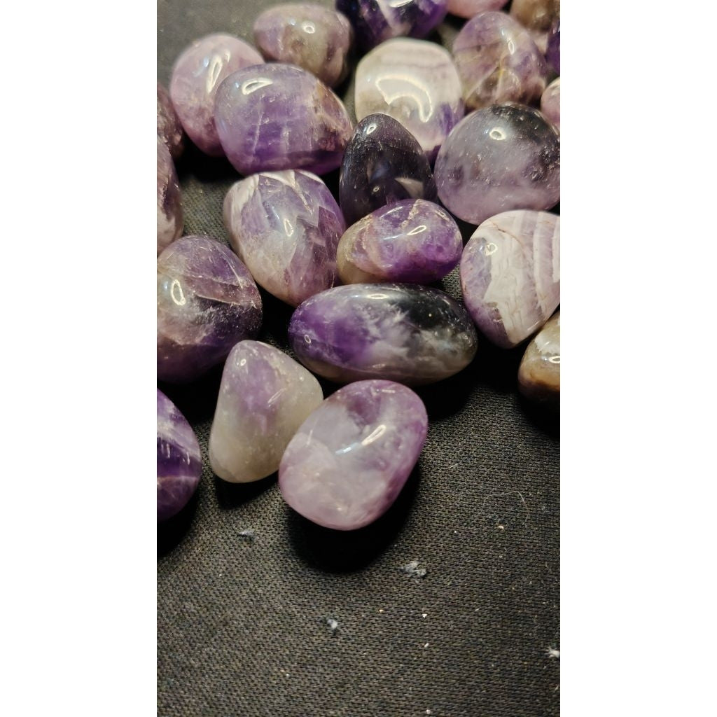CHEFFY Amethyst Tumbled Crystals Gemstones ( med )
